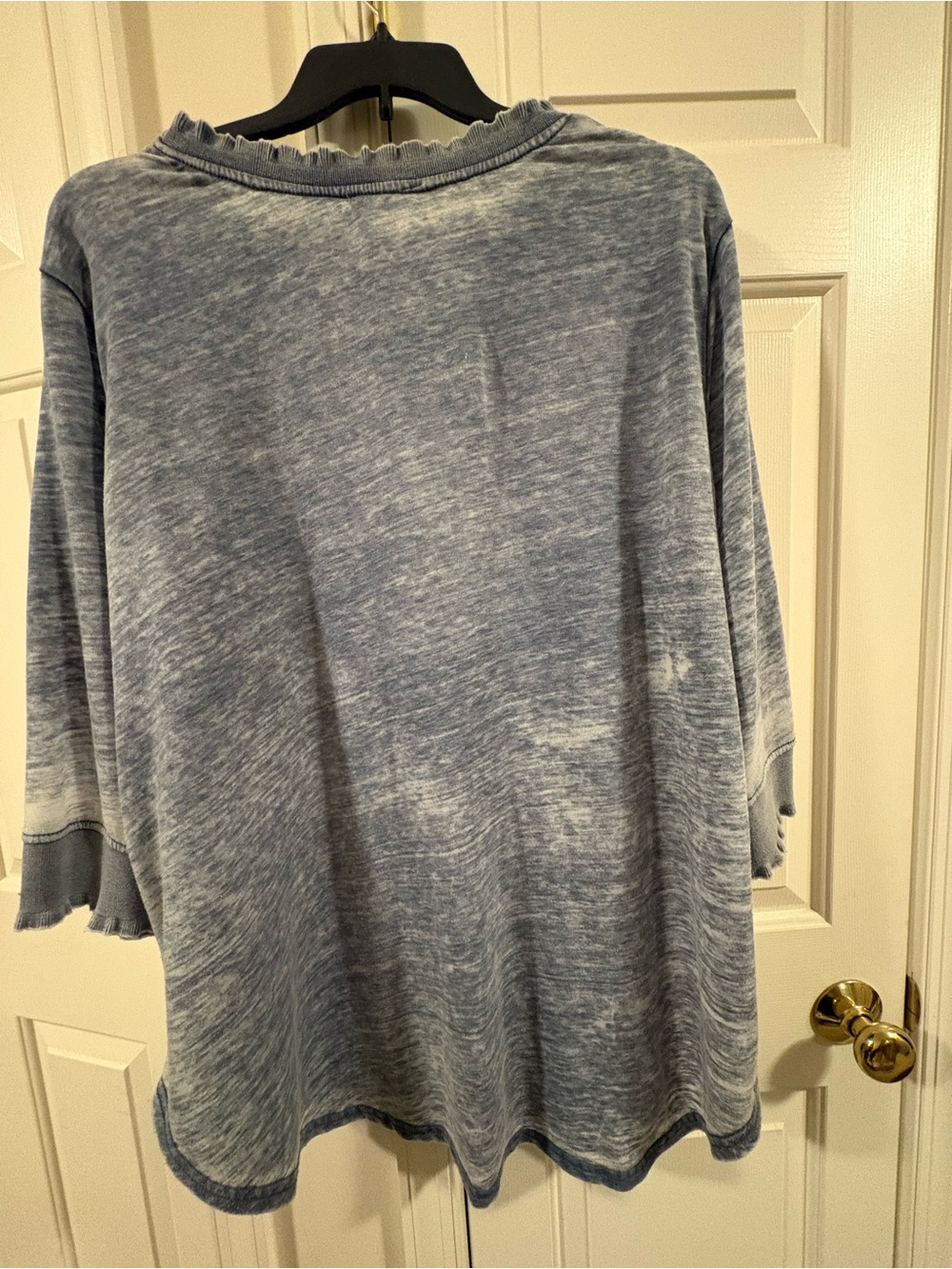 Jane and Delancey Washed Light Blue Long Sleeve Top - Picture 2 of 4